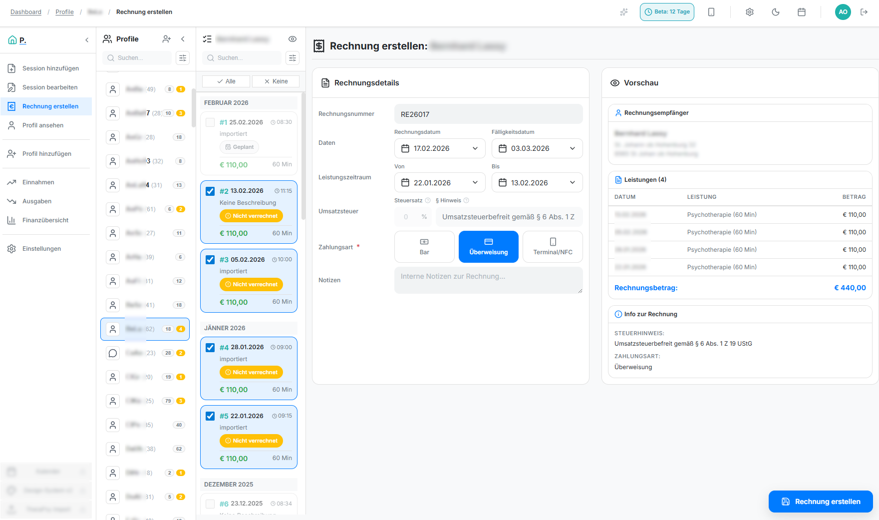 Praxido Honorarnoten-Erstellung mit automatischer ICD-10 Zuordnung